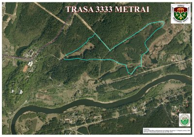 Naujosios trasos „3333 metrai” schema (Verkių regioninio parko pieš.) 