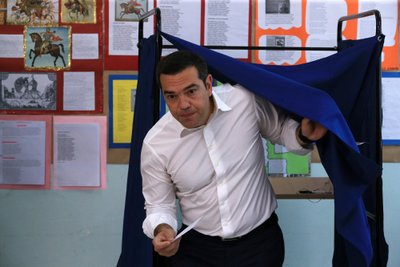 Alexis Tsipras balsuoja EP rinkimuose