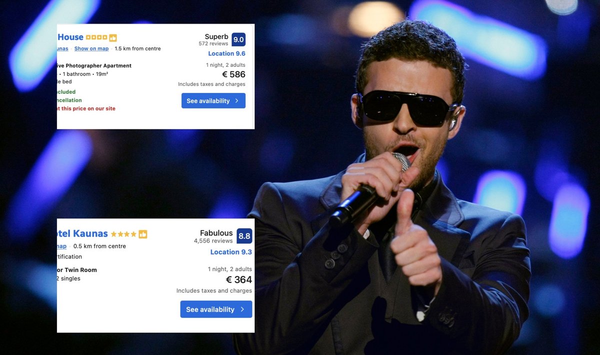 Viešbučių kainos Kaune po Justin Timberlake koncerto stebina gyventojus