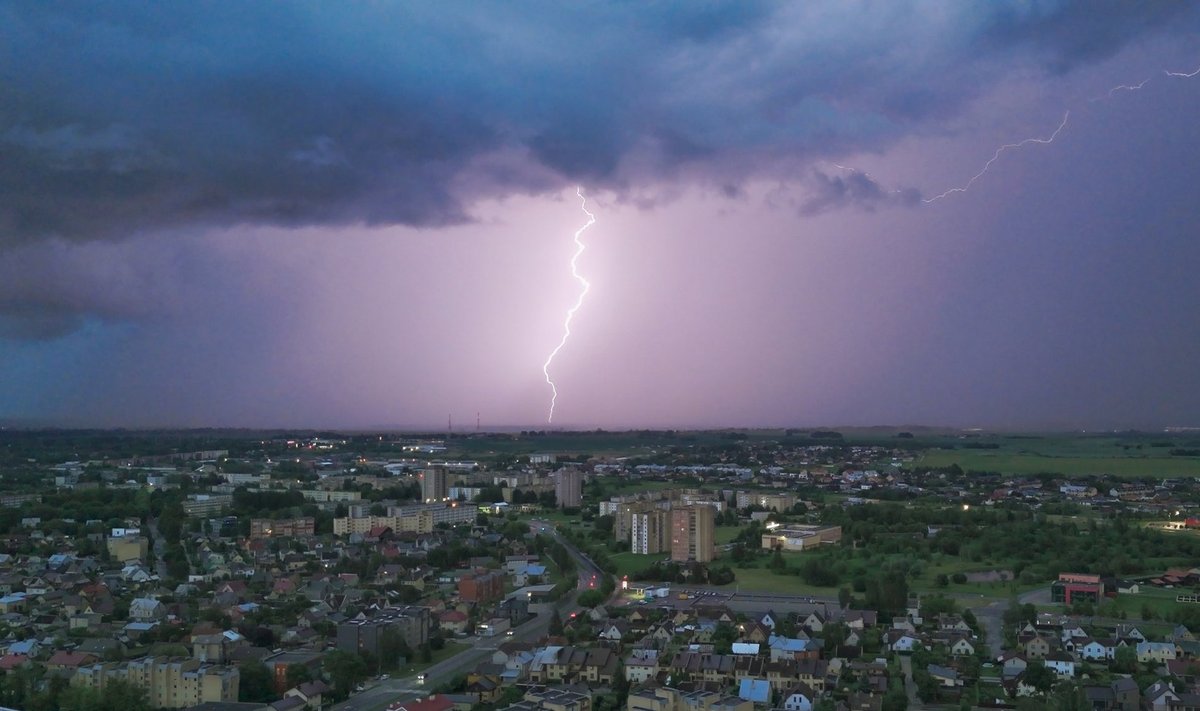 Užfiksuotas žaibas Panevėžyje