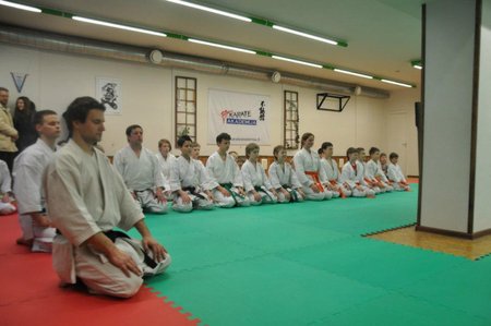 Karate treniruotės akimirka