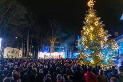 Palangoje buvo įžiebta Kalėdų eglė