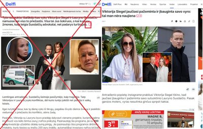 Kairėje – sukčių sukurta interneto svetainė; dešinėje – tikrojo portale DELFI nuotrauka