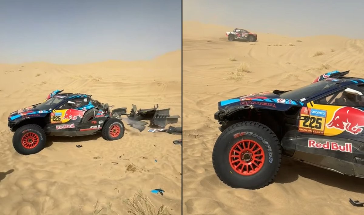 Carlos Sainz apsivertė su Ford Raptor