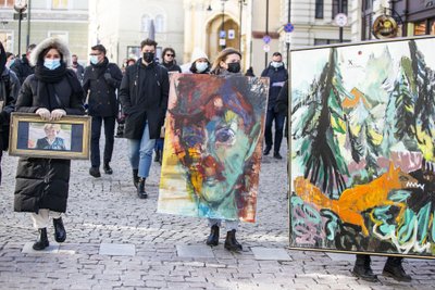 Protesto akcija "Einanti paroda"