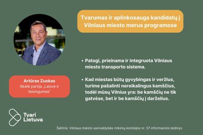 Tvarumas ir aplinkosauga kandidatų į Vilniaus miesto merus programose