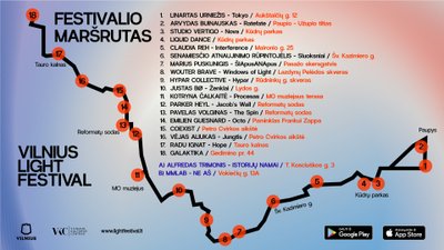 Vilniaus šviesų festivalio maršrutas