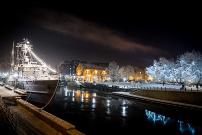 Kalėdiškai pasipuošusi Klaipėda