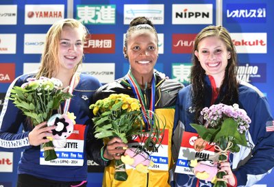 Rūta Meilutytė, Alia Atkinson ir Catherine Meili 