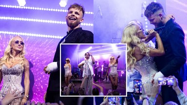Kartu su OV Version pasirodę Oksana Pikul ir Dominykas Dirkstys kaitino Vilnių: scenoje – romantiški apsikabinimai