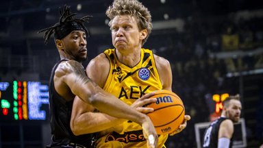 Kuzminskas žaidė naudingiausiai, bet AEK neatsilaikė prieš buvusio „Ryto“ krepšininko šou